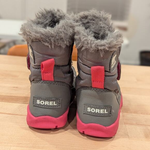 Sorel Whitney Strap Boot Toddler Little Kid Size 11 Pink Gray - Picture 6 of 12